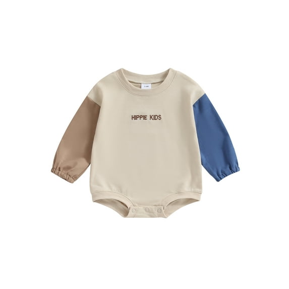 Bagilaanoe Newborn Baby Girl Boy Romper Sweatshirt Long Sleeve Bodysuits Contrast Color Pullover 3M 6M 9M 12M 18M Infant Casual Tee Tops