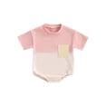 thumbnail image 1 of Bagilaanoe Newborn Baby Girl Boy Rompers Contrast Color Short Sleeve Bodysuits 3M 6M 12M 18M 24M Infant Casual One Piece Short Jumpsuit, 1 of 8