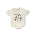 thumbnail image 1 of Bagilaanoe Newborn Baby Girl Boy Rompers Dinosaur Print Short Sleeve Bodysuits 3M 6M 12M 18M Infant Casual One Piece Short Jumpsuit, 1 of 9
