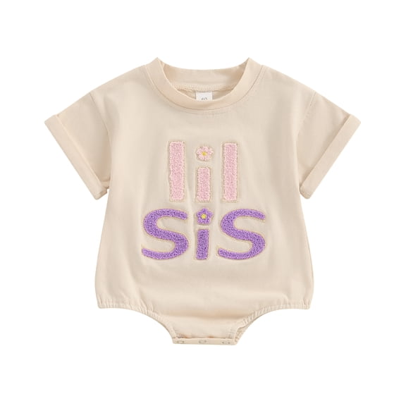 Bagilaanoe Newborn Baby Girl Boy Rompers Letter Embroidery Short Sleeve Bodysuits 3M 6M 12M 18M Infant Casual One Piece Short Jumpsuit