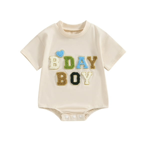Bagilaanoe Newborn Baby Girl Boy Rompers Letter Embroidery Short Sleeve Bodysuits 3M 6M 12M 18M Infant Casual One Piece Short Jumpsuit