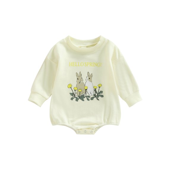 Bagilaanoe Newborn Baby Girl Boy Rompers Letter Print Long Sleeve Bodysuits 3M 6M 12M 18M Infant Casual One Piece Short Jumpsuit