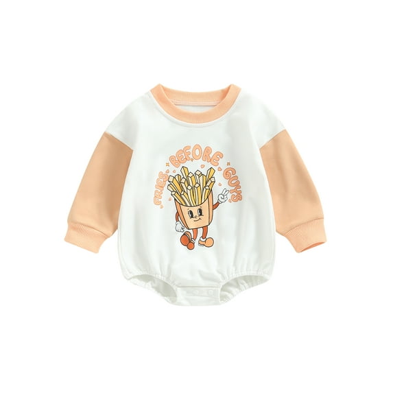 Bagilaanoe Newborn Baby Girl Boy Rompers Letter Print Long Sleeve Bodysuits 6M 12M 18M 24M Infant Contrast Color One Piece Short Jumpsuit