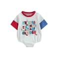 thumbnail image 1 of Bagilaanoe Newborn Baby Girl Boy Rompers Letter Print Short Sleeve Bodysuits 3M 6M 12M 18M Infant Casual One Piece Short Jumpsuit, 1 of 8