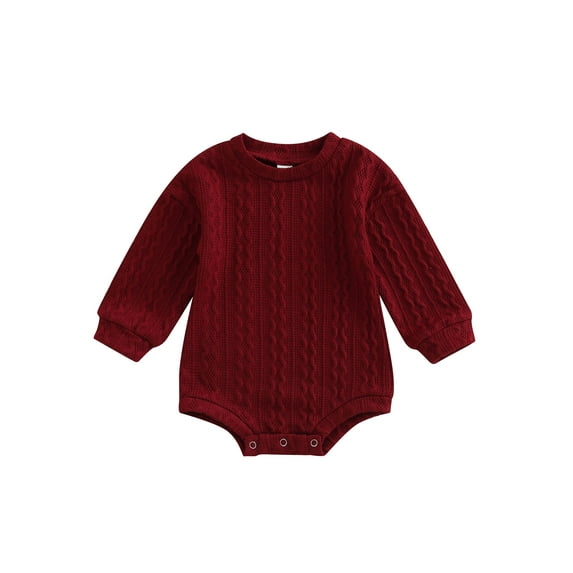 Bagilaanoe Newborn Baby Girl Boy Rompers Long Sleeve Bodysuit 3M 6M 12M 18M Infant Knitted One Piece Jumpsuit