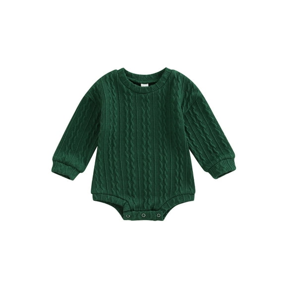 Bagilaanoe Newborn Baby Girl Boy Rompers Long Sleeve Bodysuit 3M 6M 12M 18M Infant Knitted One Piece Jumpsuit