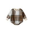 thumbnail image 1 of Bagilaanoe Newborn Baby Girl Boy Rompers Plaid Print Long Sleeve Bodysuits 3M 6M 12M 18M Infant Casual One Piece Short Jumpsuit, 1 of 7