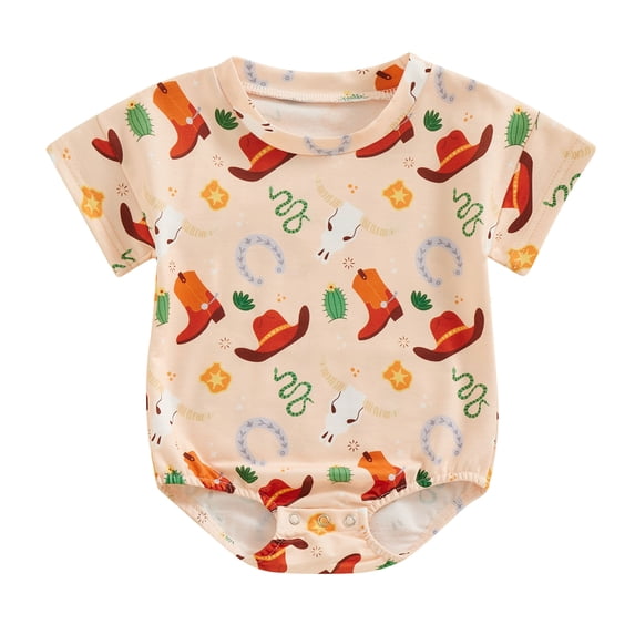 Bagilaanoe Newborn Baby Girl Boy Rompers Print Short Sleeve Bodysuits 3M 6M 9M 12M 18M Infant Casual One Piece Short Jumpsuit