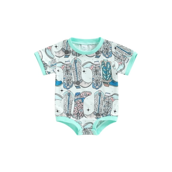 Bagilaanoe Newborn Baby Girl Boy Rompers Print Short Sleeve Bodysuits 6M 12M 18M 24M Infant Casual One Piece Short Jumpsuit