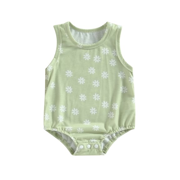Bagilaanoe Newborn Baby Girl Boy Rompers Print Sleeveless Bodysuit 3M 6M 12M 18M Infant Summer Casual One Piece Jumpsuit