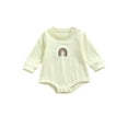 thumbnail image 1 of Bagilaanoe Newborn Baby Girl Boy Rompers Rainbow Embroidery Long Sleeve Bodysuits 6M 12M 18M 24M Infant Casual One Piece Short Jumpsuit, 1 of 6