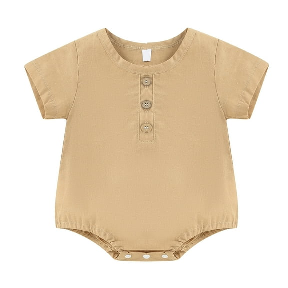 Bagilaanoe Newborn Baby Girl Boy Rompers Short Sleeve Bodysuits 3M 6M 12M 18M Infant Casual One Piece Short Jumpsuit