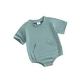 thumbnail image 1 of Bagilaanoe Newborn Baby Girl Boy Rompers Short Sleeve Bodysuits 3M 6M 12M 18M Infant Casual One Piece Short Jumpsuit, 1 of 9