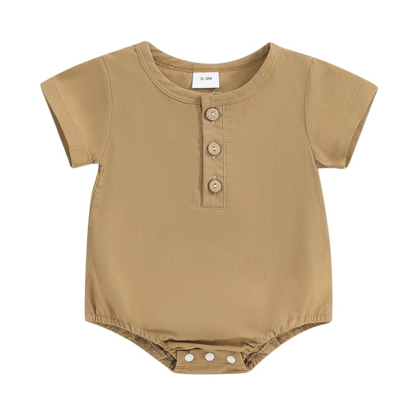 Bagilaanoe Newborn Baby Girl Boy Rompers Short Sleeve Bodysuits 3M 6M 12M 18M Infant Casual One Piece Short Jumpsuit