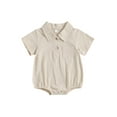 thumbnail image 1 of Bagilaanoe Newborn Baby Girl Boy Rompers Short Sleeve Bodysuits 6M 12M 18M 24M Infant Casual One Piece Short Jumpsuit, 1 of 8