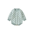 thumbnail image 1 of Bagilaanoe Newborn Baby Girl Boy Rompers Sweater Checkerboard Print Long Sleeve Knitted Bodysuit 3M 6M 12M 18M 24M Infant Fall Winter One Piece Jumpsuit, 1 of 9