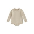 thumbnail image 1 of Bagilaanoe Newborn Baby Girl Boy Rompers Sweater Solid Long Sleeve Knit Bodysuits 3M 6M 9M 12M 24M Warm One Piece Short Jumpsuit, 1 of 8
