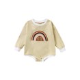 thumbnail image 1 of Bagilaanoe Newborn Baby Girl Boy Rompers Tops Rainbow/Sun/Letter Print Long Sleeve Jumpsuit 6M 12M 18M 24M Infant One Piece Bodysuit, 1 of 6
