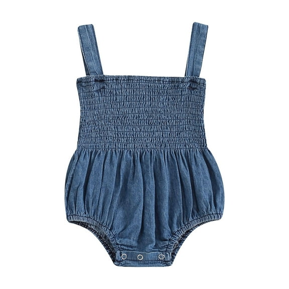 Bagilaanoe Newborn Baby Girl Boy Summer Denim Rompers Sleeveless Bodysuits 3M 6M 12M 18M Infant Casual One Piece Short Jumpsuit
