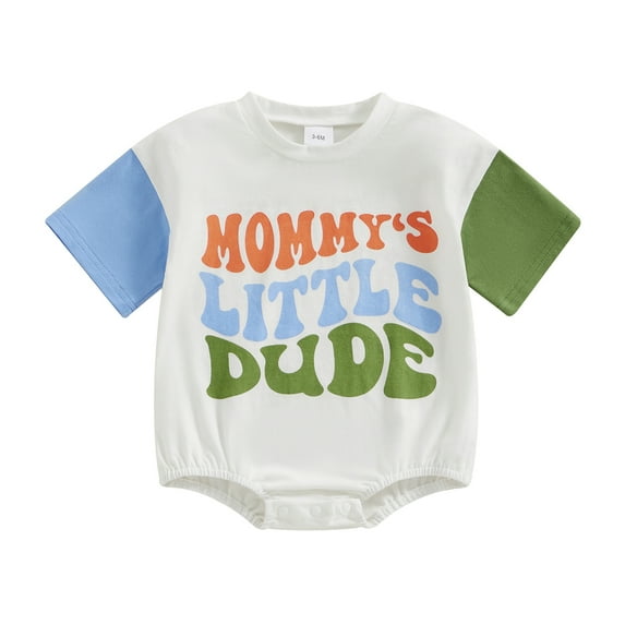 Bagilaanoe Newborn Baby Girl Boy Summer Rompers Contrast Color Short Sleeve Bodysuits 3M 6M 12M 18M Infant Casual One Piece Short Jumpsuit