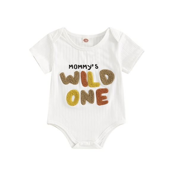 Bagilaanoe Newborn Baby Girl Boy Summer Rompers Letter Embroidery Short Sleeve Bodysuits 3M 6M 12M 18M Infant Casual One Piece Short Jumpsuit
