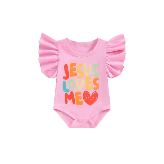 Bagilaanoe Newborn Baby Girl Boy Summer Rompers Letter Print Flying Sleeve Bodysuits 3M 6M 12M 18M Infant Casual One Piece Short Jumpsuit