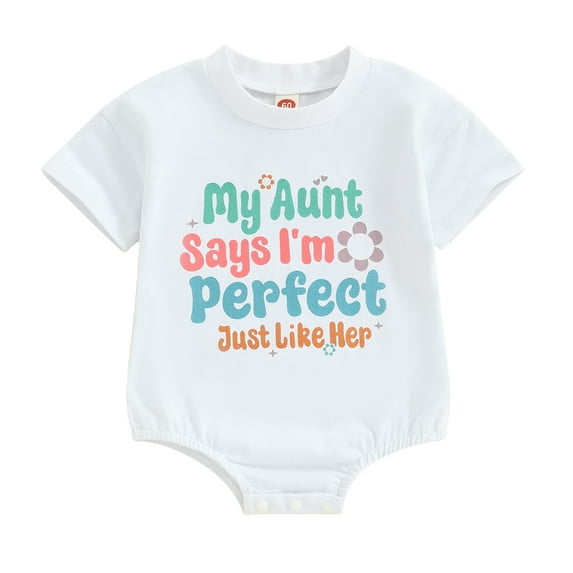 Bagilaanoe Newborn Baby Girl Boy Summer Rompers Letter Print Short Sleeve Bodysuits 3M 6M 12M 18M 24M Infant Casual One Piece Short Jumpsuit