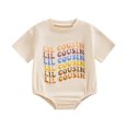 thumbnail image 1 of Bagilaanoe Newborn Baby Girl Boy Summer Rompers Letter Print Short Sleeve Bodysuits 3M 6M 12M 18M Infant Casual One Piece Short Jumpsuit, 1 of 8