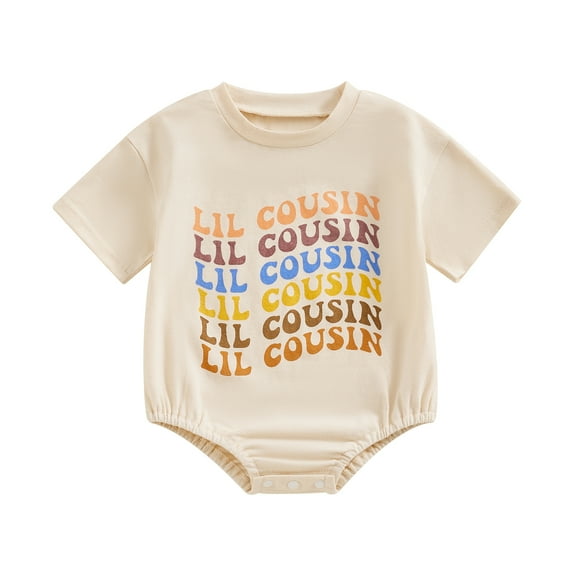 Bagilaanoe Newborn Baby Girl Boy Summer Rompers Letter Print Short Sleeve Bodysuits 3M 6M 12M 18M Infant Casual One Piece Short Jumpsuit