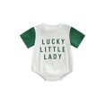 thumbnail image 1 of Bagilaanoe Newborn Baby Girl Boy Summer Rompers Letter Print Short Sleeve Bodysuits 3M 6M 12M 18M Infant Casual One Piece Short Jumpsuit, 1 of 8