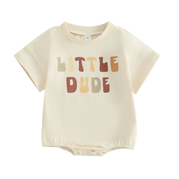 Bagilaanoe Newborn Baby Girl Boy Summer Rompers Letter Print Short Sleeve Bodysuits 3M 6M 12M 18M Infant Casual One Piece Short Jumpsuit