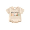 thumbnail image 1 of Bagilaanoe Newborn Baby Girl Boy Summer Rompers Letter Print Short Sleeve Bodysuits 3M 6M 12M 18M Infant Casual One Piece Short Jumpsuit, 1 of 8