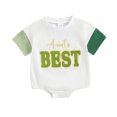 thumbnail image 1 of Bagilaanoe Newborn Baby Girl Boy Summer Rompers Letters Print Short Sleeve Bodysuits 3M 6M 12M 18M Infant Casual One Piece Short Jumpsuit, 1 of 8