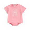 thumbnail image 1 of Bagilaanoe Newborn Baby Girl Boy Summer Rompers Print Short Sleeve Bodysuits 3M 6M 12M 18M Infant Casual One Piece Short Jumpsuit, 1 of 7