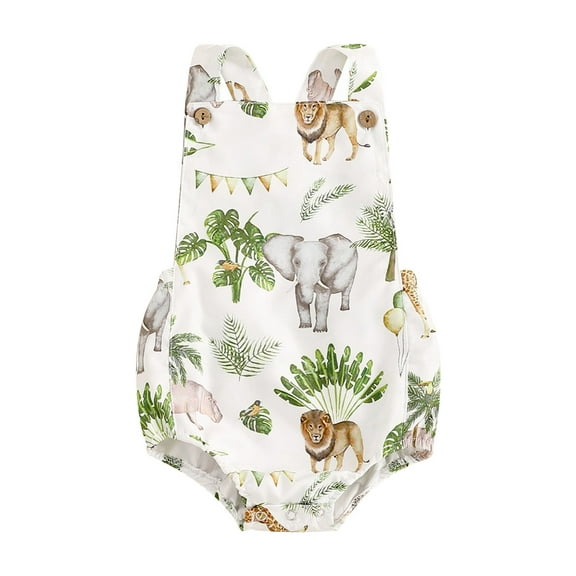 Bagilaanoe Newborn Baby Girl Boy Summer Rompers Print Sleeveless Bodysuits 3M 6M 12M 18M Infant Casual One Piece Short Jumpsuit