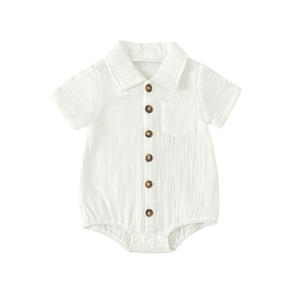 Bagilaanoe Newborn Baby Girl Boy Summer Rompers Short Sleeve Bodysuits 3M 6M 9M 12M 18M 24M Infant Casual One Piece Short Jumpsuit