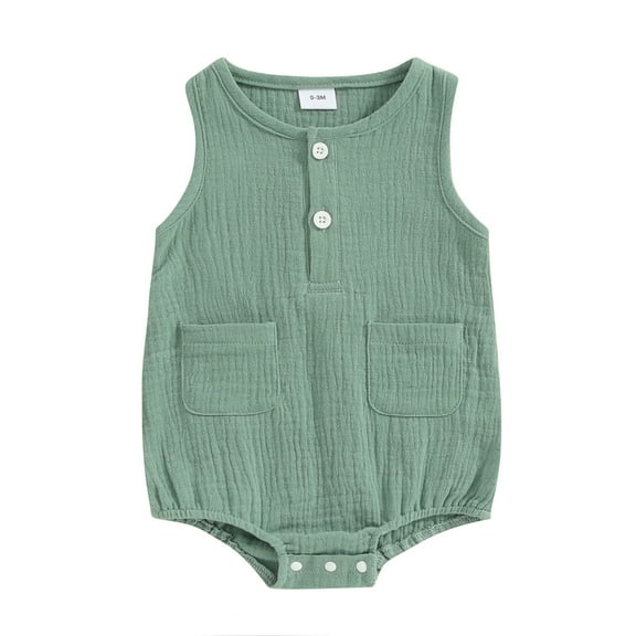 Bagilaanoe Newborn Baby Girl Boy Summer Rompers Sleeveless Bodysuits 3M 6M 9M 12M 18M Infant Casual One Piece Short Jumpsuit