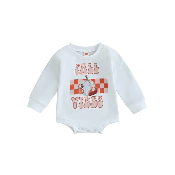 Bagilaanoe Newborn Baby Girl Boy Thanksgiving Romper Sweatshirt Long Sleeve Bodysuit Letter Print Pullover 3M 6M 12M 18M Infant Casual Tee Tops