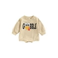 thumbnail image 1 of Bagilaanoe Newborn Baby Girl Boy Thanksgiving Romper Sweatshirt Long Sleeve Bodysuit Turkey Letter Print Pullover 3M 6M 12M 18M Fall Tops, 1 of 9