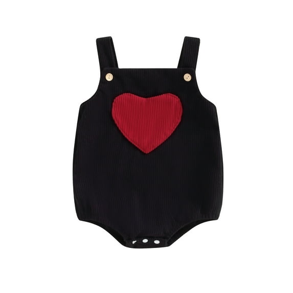 Bagilaanoe Newborn Baby Girl Boy Valentine Clothes Corduroy Rompers Heart Print Sleeveless Bodysuit 3M 6M 12M 18M Infant One Piece Jumpsuit
