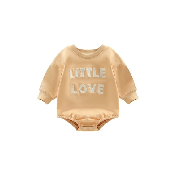 Bagilaanoe Newborn Baby Girl Boy Valentine's Day Rompers Letter Print Long Sleeve Bodysuits 6M 9M 12M 18M Infant Casual One Piece Short Jumpsuit
