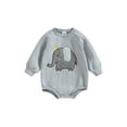 thumbnail image 1 of Bagilaanoe Newborn Baby Girl Boy Warm Romper Sweatshirt Long Sleeve Bodysuits Fleece Lined  Pullover 3M 6M 9M 12M 18M Infant Fall Winter Tee Tops, 1 of 8