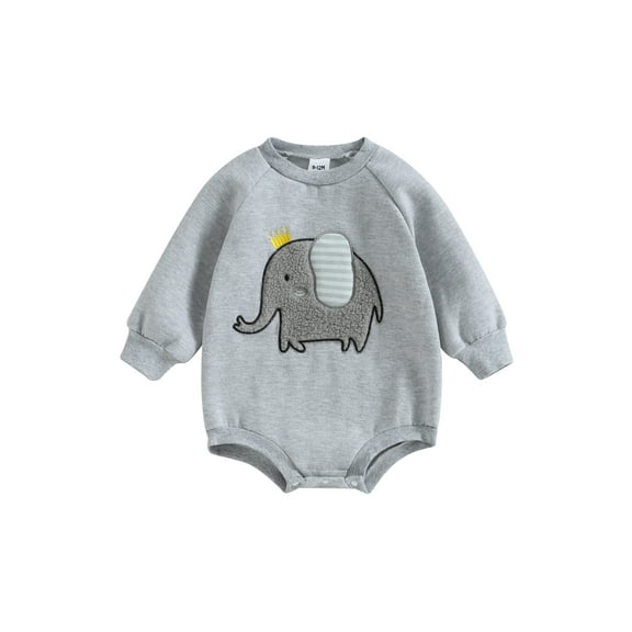 Bagilaanoe Newborn Baby Girl Boy Warm Romper Sweatshirt Long Sleeve Bodysuits Fleece Lined  Pullover 3M 6M 9M 12M 18M Infant Fall Winter Tee Tops
