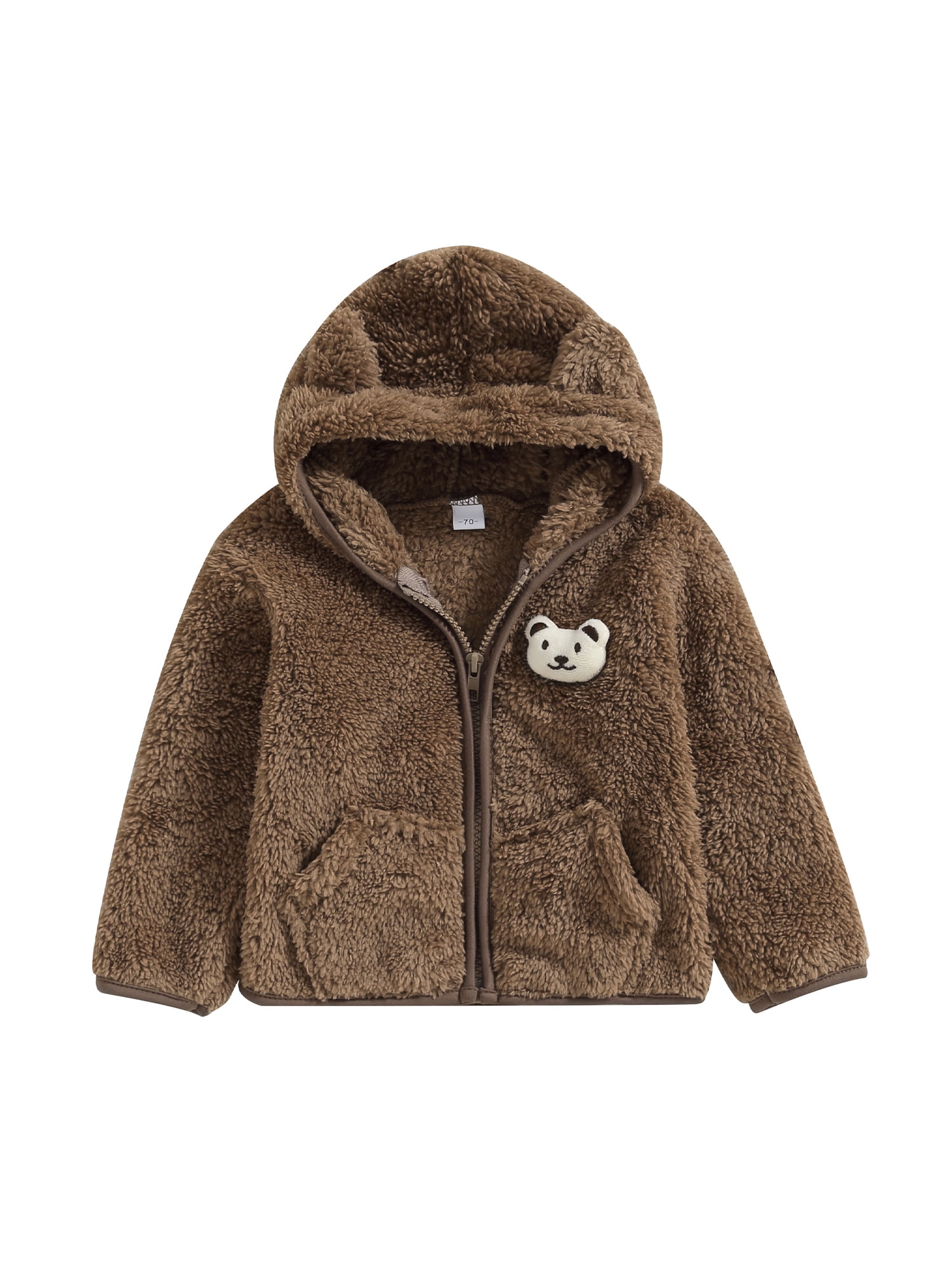 Bagilaanoe Newborn Baby Girl Boy Winter Fuzzy Coat Long Sleeve Hooded ...