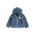 thumbnail image 1 of Bagilaanoe Newborn Baby Girl Boy Winter Fuzzy Coat Long Sleeve Hooded Jacket 6M 9M 12M 18M 24M Infant Fall Fleece Zipper Outwear, 1 of 8