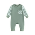 thumbnail image 1 of Bagilaanoe Newborn Baby Girl Boys Fall Jumpsuit Checkerboard Print Long Sleeve Bodysuit 3M 6M 12M 18M Infant Casual One Piece Romper, 1 of 8
