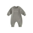 thumbnail image 1 of Bagilaanoe Newborn Baby Girl Boys Fall Jumpsuit Letter Embroidery Long Sleeve Bodysuit 3M 6M 12M 18M Infant Casual One Piece Rompers, 1 of 8
