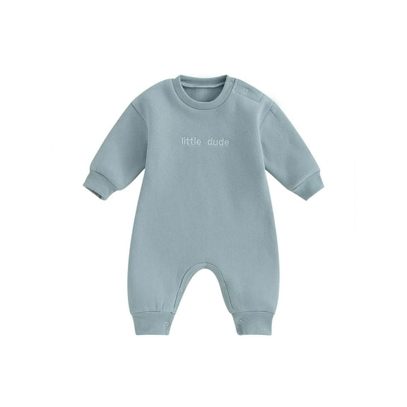 Bagilaanoe Newborn Baby Girl Boys Fall Jumpsuit Letter Embroidery Long Sleeve Bodysuit 3M 6M 12M 18M Infant Casual One Piece Rompers