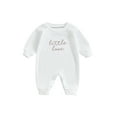 thumbnail image 1 of Bagilaanoe Newborn Baby Girl Boys Fall Jumpsuit Letters Print Long Sleeve Bodysuit 3M 6M 12M 18M 24M Infant Casual One Piece Romper, 1 of 8