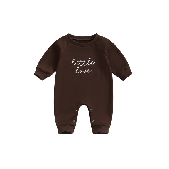 Bagilaanoe Newborn Baby Girl Boys Fall Jumpsuit Letters Print Long Sleeve Bodysuit 3M 6M 12M 18M 24M Infant Casual One Piece Romper